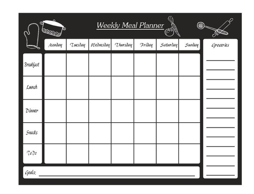 乾燥した消去の冷却装置のための磁気週間食事の立案者のカレンダー