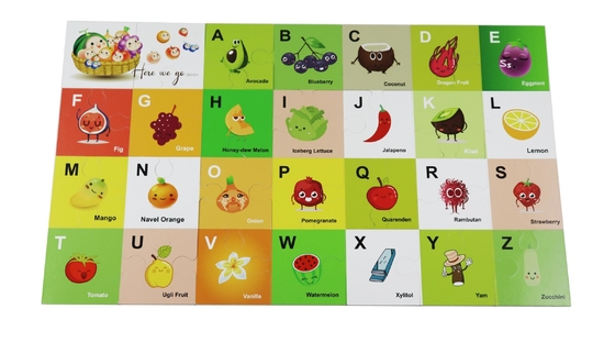 子供はアルファベットのフルーツのジグソー パズル5歳児のための教育ゲームそして困惑を床を張る