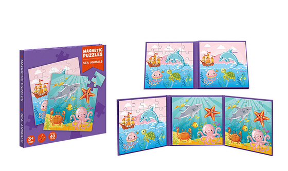 3歳児のための磁気就学前の教育おもちゃの海洋動物のジグソー パズル+