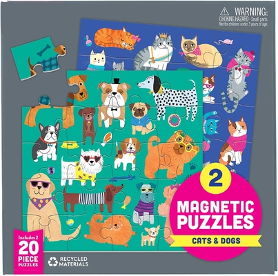 猫犬の磁気ジグソー パズル6.5 x 6.5&quot;多色刷り
